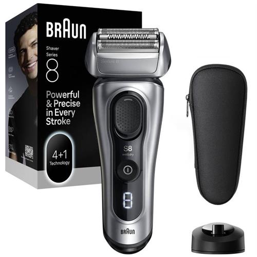 MÁQUINA DE BARBEAR BRAUN S8_8617SSILVER( Recarregável - 60 minutos - Prateada )