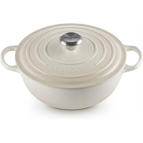 CAÇAROLA LE CREUSET FERRO FUNDIDO MARMITA 26CM MERENGUE( 26 cm - Ferro fundido esmaltado - 4,1 Litros )