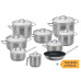 TREM DE COZINHA + FAQUEIRO SILAMPOS PROFTEJO ( Inox _ Satinado - Composto por: Caçarola com asas e tampa d... )