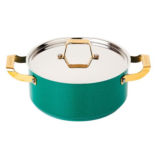 CAÇAROLA SILAMPOS 12MGO1024 ( 24 cm - Verde - Tecnologia Impact Disc Plus - Asas em doura... )